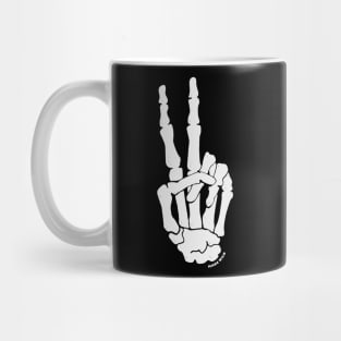 Made Wild " Hand Gesture ( Hand With Two Bones Fingers Up " ( Skeleton ) Mug